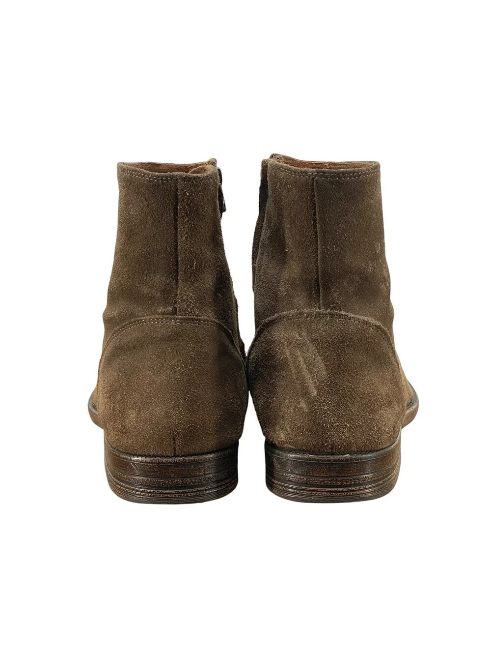 Robert Wayne Jacob Boots Men’s 11.5D Rust Brown Suede Side Zip Leather Portugal